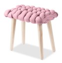 Halmar taboret YETI tkanina jasny różowy, nogi lite drewno naturalny 37x27x35 Halmar taboret YETI tkanina jasny różowy, nogi lite drewno naturalny 37x27x35