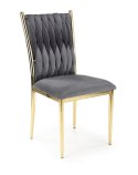 Halmar K436 krzesło do jadalni popielaty / złoty materiał: tkanina velvet / stal chromowana