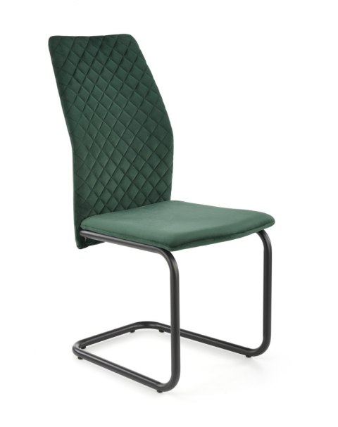 Halmar K444 krzesło krzesło do jadalni ciemny zielony, materiał: tkanina velvet / stal malowana proszkowo Halmar K444 krzesło krzesło do jadalni ciemny zielony, materiał: tkanina velvet / stal malowana proszkowo