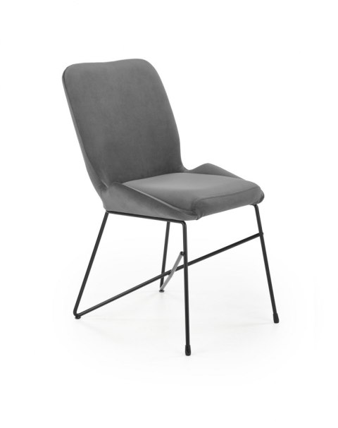 Halmar K454 krzesło popielaty tkanina velvet / stal czarny Halmar K454 krzesło popielaty tkanina velvet / stal czarny
