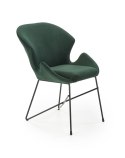 Halmar K458 krzesło do jadalni ciemny zielony, materiał: tkanina velvet / stal malowana proszkowo Halmar K458 krzesło do jadalni ciemny zielony, materiał: tkanina velvet / stal malowana proszkowo