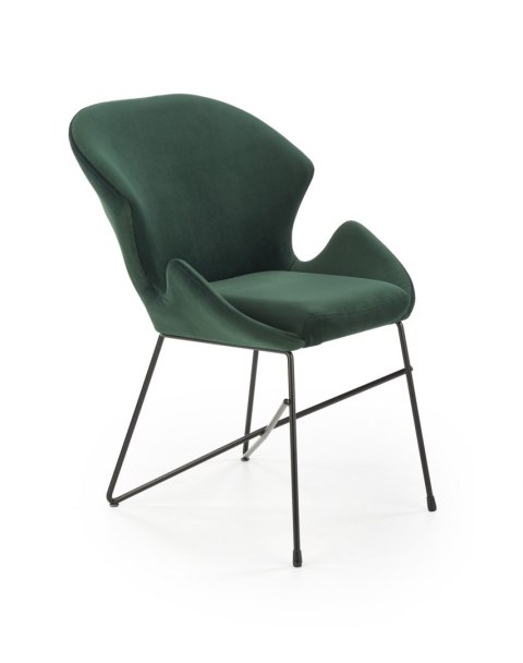 Halmar K458 krzesło do jadalni ciemny zielony, materiał: tkanina velvet / stal malowana proszkowo Halmar K458 krzesło do jadalni ciemny zielony, materiał: tkanina velvet / stal malowana proszkowo