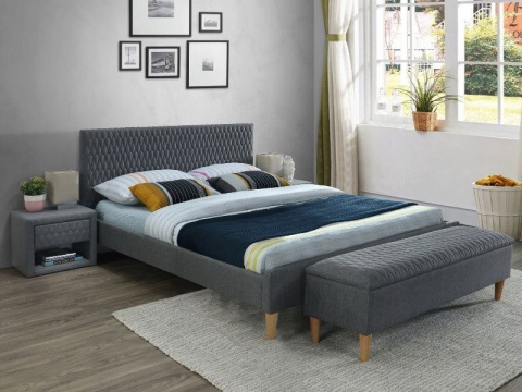 ŁÓŻKO PODWÓJNE AZURRO VELVET 140X200 SIGNAL KOLOR SZARY / DĄB TAPICERKA BLUVEL 14 TAPICEROWANE ZE STELAŻEM ZAGŁÓWEK PIKOWANY ŁÓŻKO PODWÓJNE AZURRO VELVET 140X200 SIGNAL KOLOR SZARY / DĄB TAPICERKA BLUVEL 14 TAPICEROWANE ZE STELAŻEM ZAGŁÓWEK PIKOWANY
