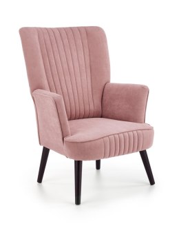 Halmar DELGADO fotel wypoczynkowy różowy (BLUEVEL #52) materiał: tkanina velvet / drewno