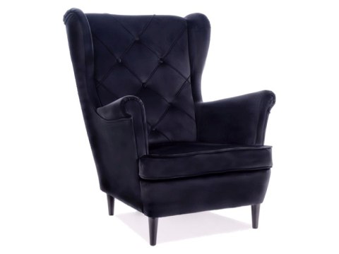 SIGNAL FOTEL LADY MATT VELVET 99 CZARNY / WENGE SIGNAL FOTEL LADY MATT VELVET 99 CZARNY / WENGE