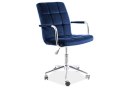 SIGNAL FOTEL OBROTOWY BIUROWY Q-022 VELVET GRANATOWY BLUVEL 86 SIGNAL FOTEL OBROTOWY BIUROWY Q-022 VELVET GRANATOWY BLUVEL 86
