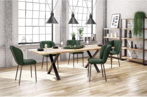 Halmar K399 krzesło ciemny zielony tkanina/stelaż czarny stal Halmar K399 krzesło ciemny zielony tkanina/stelaż czarny stal