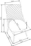 Halmar K405 krzesło jasno popielate/czarne tkanina velvet, nogi metal Halmar K405 krzesło jasno popielate/czarne tkanina velvet, nogi metal