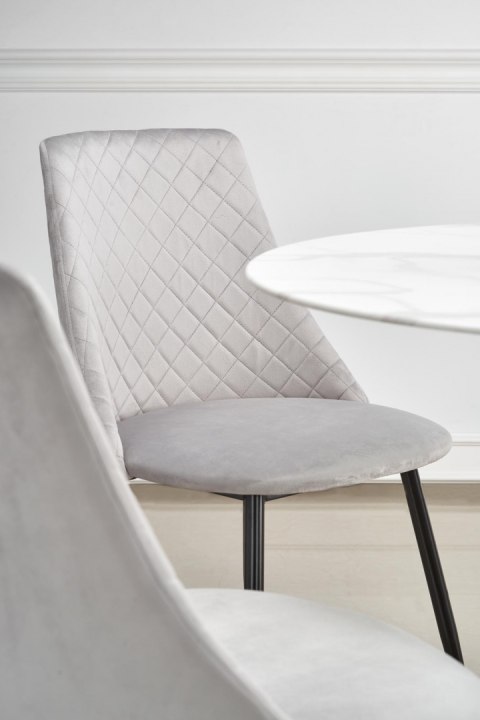 Halmar K405 krzesło jasno popielate/czarne tkanina velvet, nogi metal Halmar K405 krzesło jasno popielate/czarne tkanina velvet, nogi metal