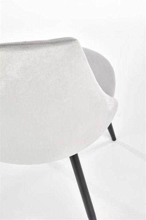 Halmar K405 krzesło jasno popielate/czarne tkanina velvet, nogi metal Halmar K405 krzesło jasno popielate/czarne tkanina velvet, nogi metal