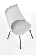 Halmar K405 krzesło jasno popielate/czarne tkanina velvet, nogi metal Halmar K405 krzesło jasno popielate/czarne tkanina velvet, nogi metal