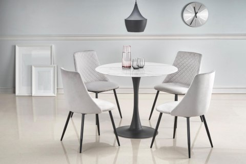 Halmar K405 krzesło jasno popielate/czarne tkanina velvet, nogi metal Halmar K405 krzesło jasno popielate/czarne tkanina velvet, nogi metal