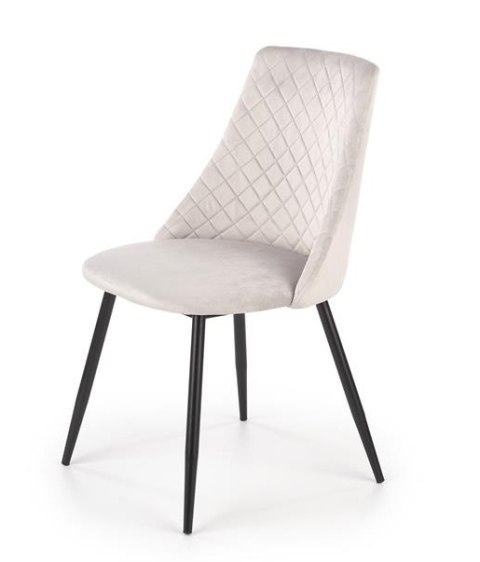 Halmar K405 krzesło jasno popielate/czarne tkanina velvet, nogi metal Halmar K405 krzesło jasno popielate/czarne tkanina velvet, nogi metal