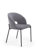 Halmar K455 krzesło popielaty tkanina velvet / stelaż czarny Halmar K455 krzesło popielaty tkanina velvet / stelaż czarny