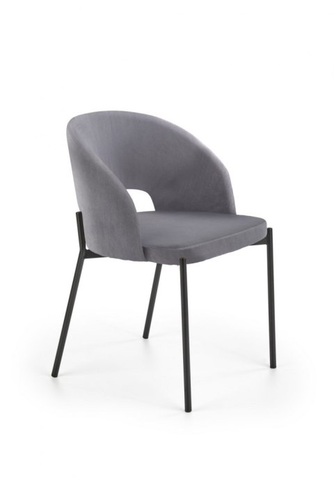 Halmar K455 krzesło popielaty tkanina velvet / stelaż czarny Halmar K455 krzesło popielaty tkanina velvet / stelaż czarny