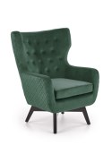 Halmar MARVEL fotel wypoczynkowy ciemny zielony / czarny materiał: tkanina / drewno lite