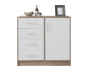KOMODA MAŁA Z SZUFLADAMI SMART SRK2 Meblar - Dąb Sonoma / Biały Lux JEDNODRZWIOWA PŁYTA LAMINOWANA KOMODA MAŁA Z SZUFLADAMI SMART SRK2 Meblar - Dąb Sonoma / Biały Lux JEDNODRZWIOWA PŁYTA LAMINOWANA