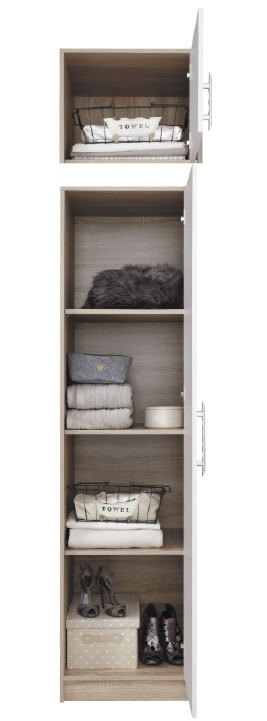 NADSTAWKA DO SZAFY SMART SRN5 Meblar - Dąb Sonoma / Biały Lux PŁYTA LAMINOWANA NADSTAWKA DO SZAFY SMART SRN5 Meblar - Dąb Sonoma / Biały Lux PŁYTA LAMINOWANA