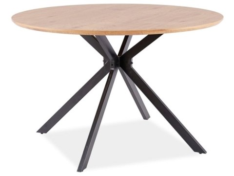 SIGNAL STÓŁ OKRĄGŁY ASTER MDF + OKLEINA DĄB/ STELAŻ METAL CZARNY FI 120 DO KUCHNI JADALNI SIGNAL STÓŁ OKRĄGŁY ASTER MDF + OKLEINA DĄB/ STELAŻ METAL CZARNY FI 120 DO KUCHNI JADALNI