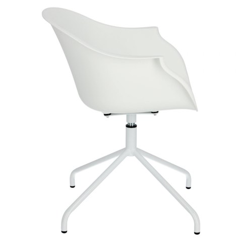 Intesi Krzesło Fotel obrotowe Roundy White biały tworzywo metal z podłokietnikami do biura i salonu Intesi Krzesło Fotel obrotowe Roundy White biały tworzywo metal z podłokietnikami do biura i salonu