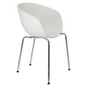 Intesi Krzesło Shell białe siedzisko tworzywo podstawa metal chrom oryginalne i wygodne do restauracji recepcji jadalni