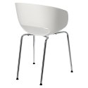 Intesi Krzesło Shell białe siedzisko tworzywo podstawa metal chrom oryginalne i wygodne do restauracji recepcji jadalni