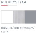 ZESTAW MEBLI MŁODZIEŻOWYCH Z BIURKIEM COMO System B Meblar -Biały /Dąb Wilton biały /Szary 6el. SZAFA REGAŁY PÓŁKA ŁÓŻKO 90x200