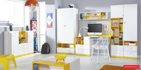 Meblar MOBI System (A) - Zestaw mebli młodzieżowych - 6 el. - szafa, dwa regały, biurko, komoda, półka Meblar MOBI System (A) - Zestaw mebli młodzieżowych - 6 el. - szafa, dwa regały, biurko, komoda, półka