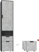 REGAŁ Z WYSUWANYM KONTENERKIEM NA KÓŁKACH MEBLE MŁODZIEŻOWE NANO System NA3 Meblar - Grafit /Enigma PŁYTA LAMINOWANA OBRZEŻA ABS REGAŁ Z WYSUWANYM KONTENERKIEM NA KÓŁKACH MEBLE MŁODZIEŻOWE NANO System NA3 Meblar - Grafit /Enigma PŁYTA LAMINOWANA OBRZEŻA ABS
