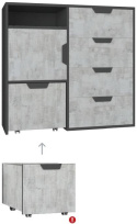 KOMODA Z SZUFLADAMI I KONTENERKIEM NA KÓŁKACH MŁODZIEŻOWA NANO System NA8 Meblar - Grafit / Enigma PŁYTA LAMINOWANA OBRZEŻA ABS KOMODA Z SZUFLADAMI I KONTENERKIEM NA KÓŁKACH MŁODZIEŻOWA NANO System NA8 Meblar - Grafit / Enigma PŁYTA LAMINOWANA OBRZEŻA ABS