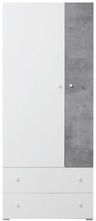SZAFA MŁODZIEŻOWA NAROŻNA DWUDRZWIOWA GARDEROBA SIGMA System SI3 Meblar - Biały Lux / Beton PŁYTA LAMINOWANA MEBLE MŁODZIEŻOWE SZAFA MŁODZIEŻOWA NAROŻNA DWUDRZWIOWA GARDEROBA SIGMA System SI3 Meblar - Biały Lux / Beton PŁYTA LAMINOWANA MEBLE MŁODZIEŻOWE