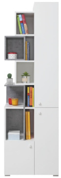 REGAŁ PÓŁKI NA KSIĄŻKI SIGMA System SI4 Meblar - Biały Lux / Beton - z półkami i wnękami MEBLE MŁODZIEŻOWE LAMINAT OBRZEŻA ABS REGAŁ PÓŁKI NA KSIĄŻKI SIGMA System SI4 Meblar - Biały Lux / Beton - z półkami i wnękami MEBLE MŁODZIEŻOWE LAMINAT OBRZEŻA ABS