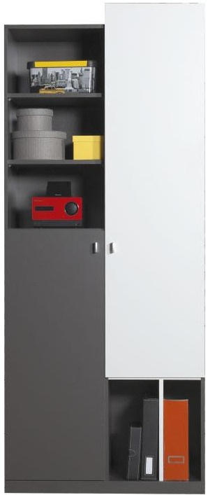 Meblar Regał TABLO System TA4 meble młodzieżowe - Grafit / Bialy Lux / Atlantic płyta meblowa laminowana Meblar Regał TABLO System TA4 meble młodzieżowe - Grafit / Bialy Lux / Atlantic płyta meblowa laminowana