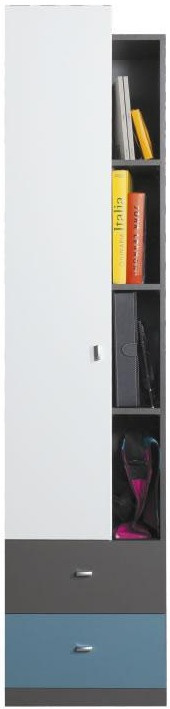 Meblar Regał TABLO System TA5 - Grafit / Biały Lux / Atlantic meble młodzieżowe płyta laminowana półki szuflady