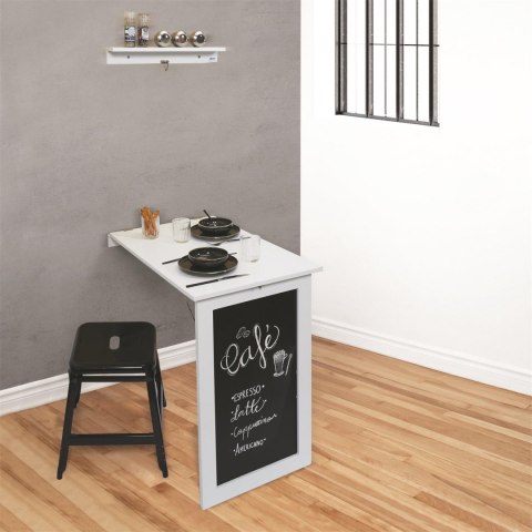 Intesi Stolik składany naścienny Ezio biały MDF laminowany metal pozłożeniu czarny bok pełni funkcję tablicy Intesi Stolik składany naścienny Ezio biały MDF laminowany metal pozłożeniu czarny bok pełni funkcję tablicy