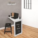 Intesi Stolik składany naścienny Ezio biały MDF laminowany metal pozłożeniu czarny bok pełni funkcję tablicy Intesi Stolik składany naścienny Ezio biały MDF laminowany metal pozłożeniu czarny bok pełni funkcję tablicy