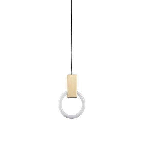 King Home Lampa wisząca HOPP 21 antyczny mosiądz z okrągłą świetlówką King Home Lampa wisząca HOPP 21 antyczny mosiądz z okrągłą świetlówką