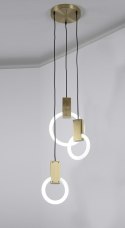 King Home Lampa wisząca sufitowa HOPP DISC 3 antyczny mosiądz ze świetlówkami King Home Lampa wisząca sufitowa HOPP DISC 3 antyczny mosiądz ze świetlówkami