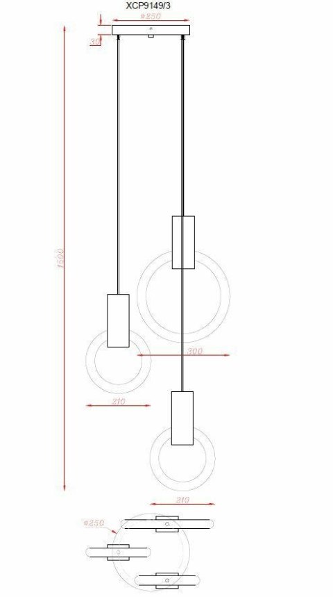 King Home Lampa wisząca sufitowa HOPP DISC 3 antyczny mosiądz ze świetlówkami King Home Lampa wisząca sufitowa HOPP DISC 3 antyczny mosiądz ze świetlówkami