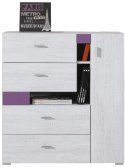 Meblar NEXT System NX11 - komoda młodzieżowa Sosna bielona / Viola Meblar NEXT System NX11 - komoda młodzieżowa Sosna bielona / Viola