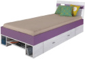 Meblar NEXT System NX19 - Sosna bielona / Viola - Łóżko młodzieżowe z szufladą 95/210 Meblar NEXT System NX19 - Sosna bielona / Viola - Łóżko młodzieżowe z szufladą 95/210