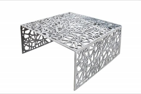 Invicta Interior INVICTA stolik kawowy ABSTRACT 60cm - srebrny, aluminium Invicta Interior INVICTA stolik kawowy ABSTRACT 60cm - srebrny, aluminium