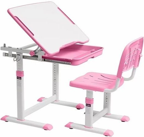 Fun Desk zestaw Sorpresa Pink biurko+krzesło regulowane dla dziewczynki Biały/Różowy