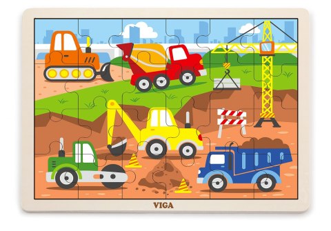 Viga Viga 51463 Puzzle na podkładce 24 elementy - na budowie