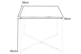 ACTONA stolik kawowy CROSS SQUARE 50x50 czarny - szkło, metal chrom