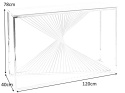 SIGNAL KONSOLKA FLAME C SZKŁO HARTOWANE TRANSPARENTNY/SREBRNY STAL NIERDZEWNA 120X40