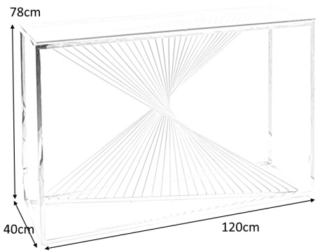SIGNAL KONSOLKA FLAME C SZKŁO HARTOWANE TRANSPARENTNY/SREBRNY STAL NIERDZEWNA 120X40 SIGNAL KONSOLKA FLAME C SZKŁO HARTOWANE TRANSPARENTNY/SREBRNY STAL NIERDZEWNA 120X40