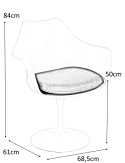 King Home Fotel TULIP biały z czerwoną poduszką - ABS, podstawa metalowa King Home Fotel TULIP biały z czerwoną poduszką - ABS, podstawa metalowa