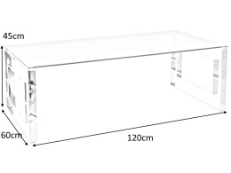 SIGNAL ŁAWA ALLURE A SZKŁO HARTOWANE TRANSPARENTNY/SREBRNY STAL NIERDZEWNA 120X60