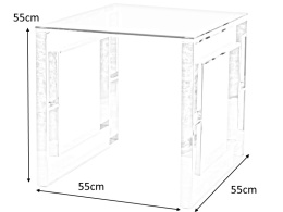 SIGNAL ŁAWA ALLURE B SZKŁO HARTOWANE TRANSPARENTNY/SREBRNY STAL NIERDZEWNA 55X55